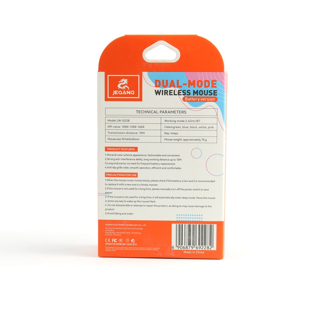 JEQANG Dual-Mode Wireless Mouse